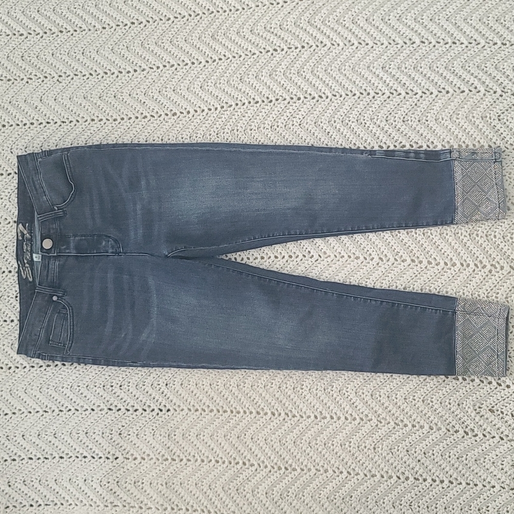 Mid rise ankle skinny glimmer detail jeans Seven7 Size 8